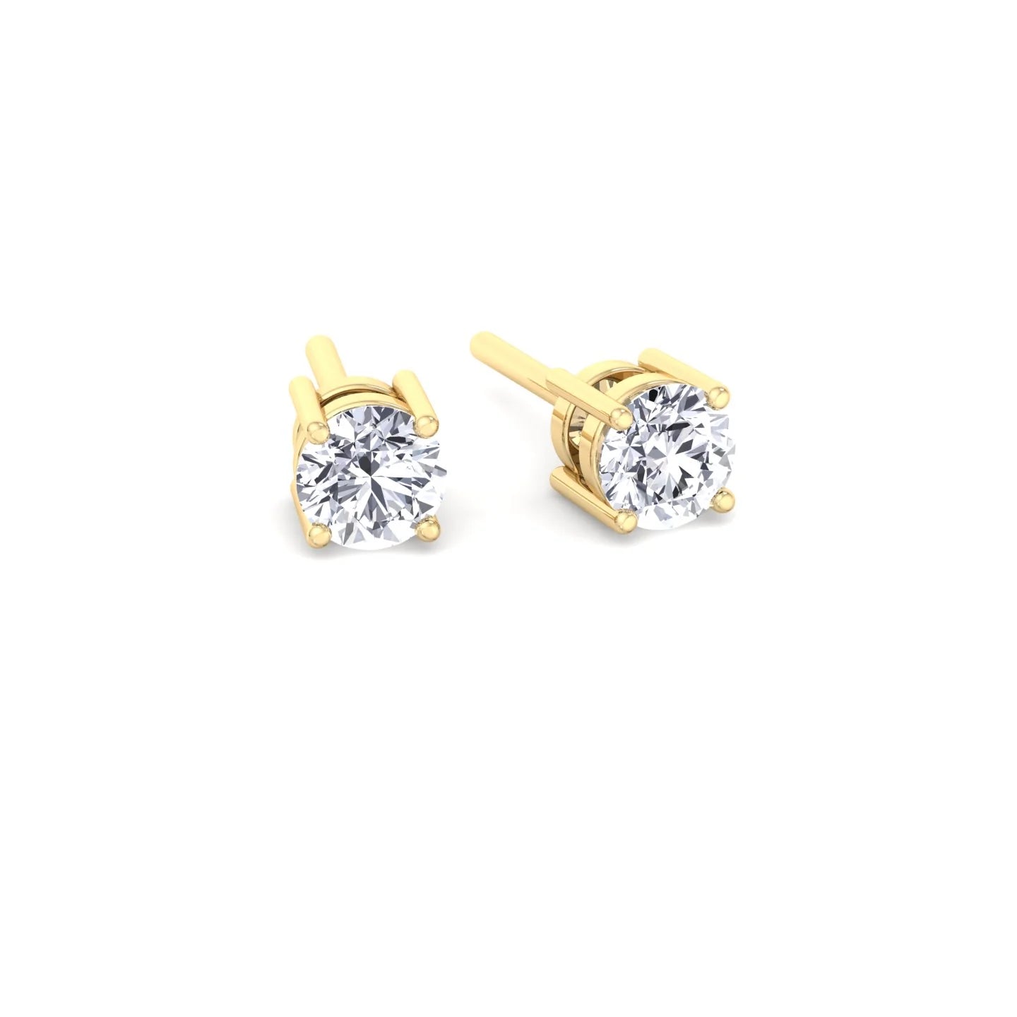 Round Diamond Stud Earrings