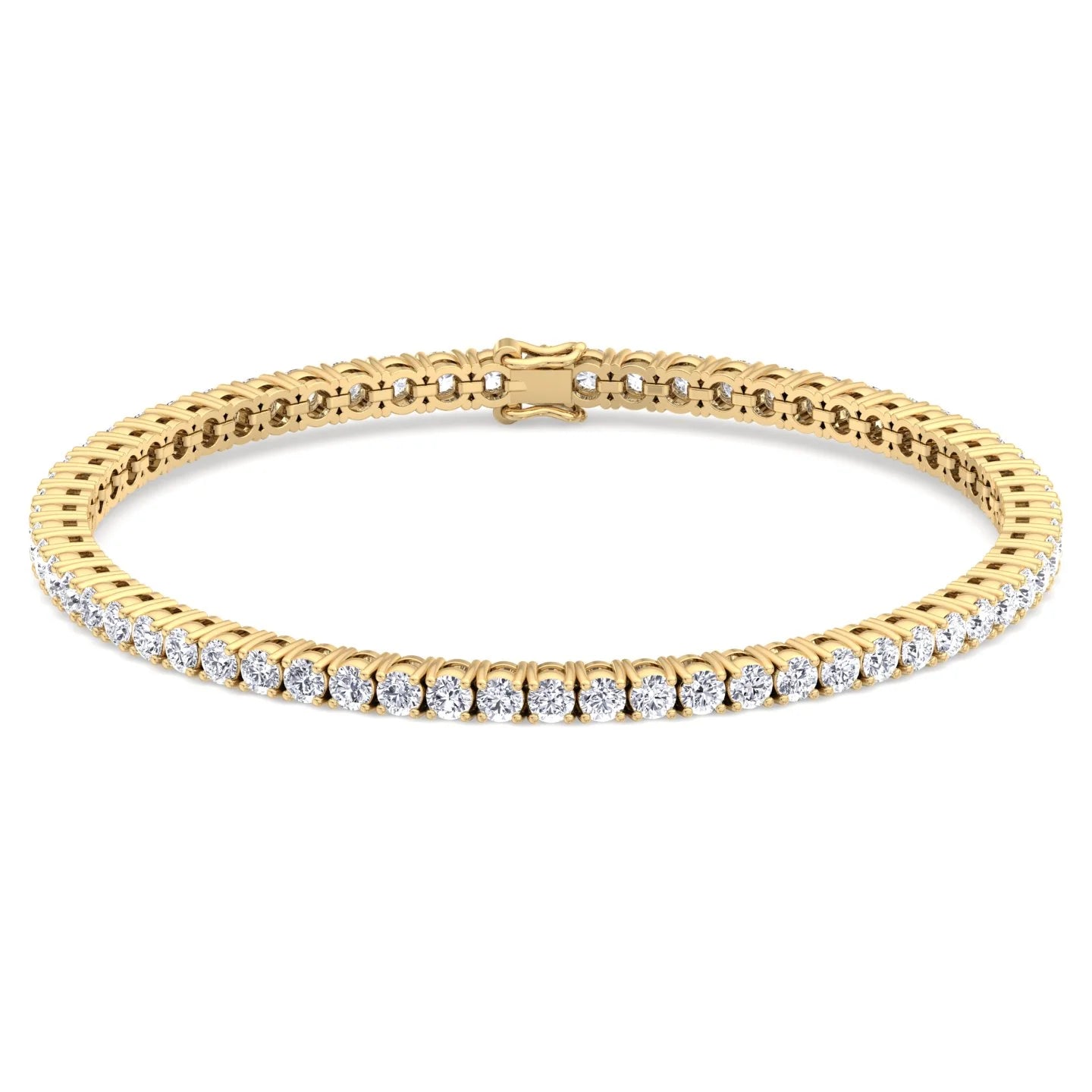 4 Prong Natural Diamond Tennis Bracelet 18k