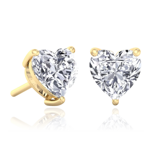 Heart Shape Diamond Stud Earrings
