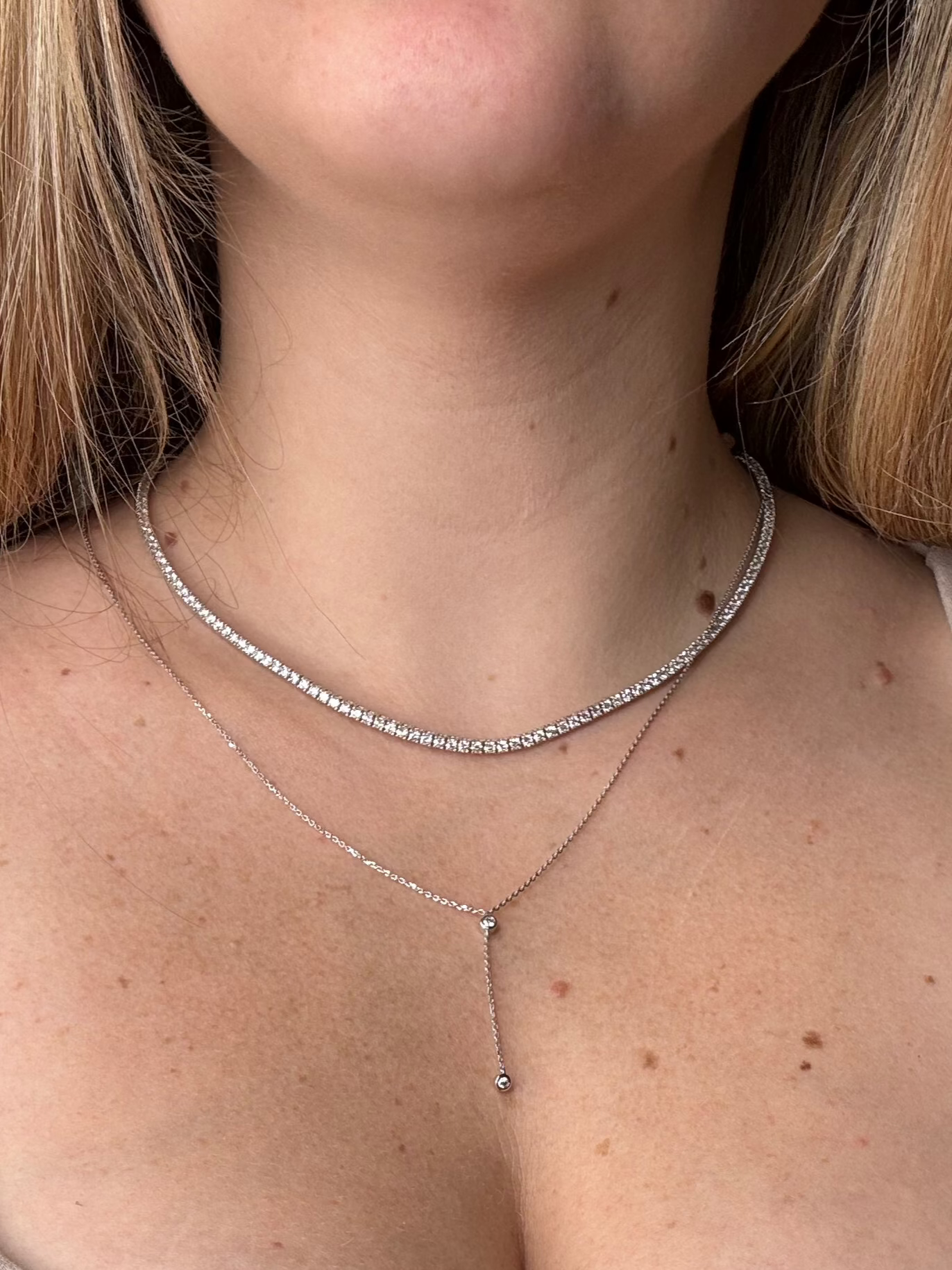 Round Diamond Drop Pendant