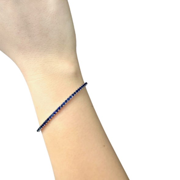 Flexible Natural Blue Sapphire Bangle