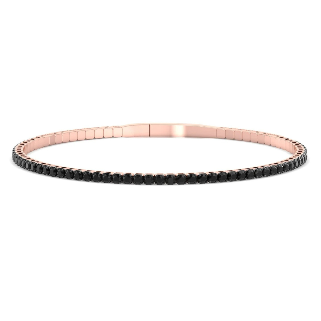 Flexible Natural Black Diamond Bangle