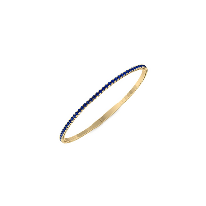Flexible Natural Blue Sapphire Bangle
