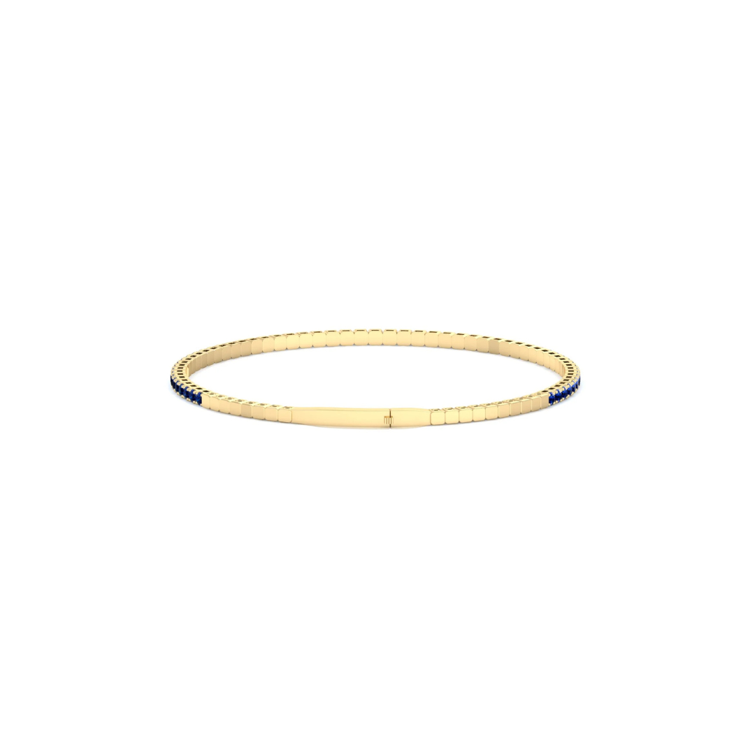 Flexible Natural Blue Sapphire Bangle