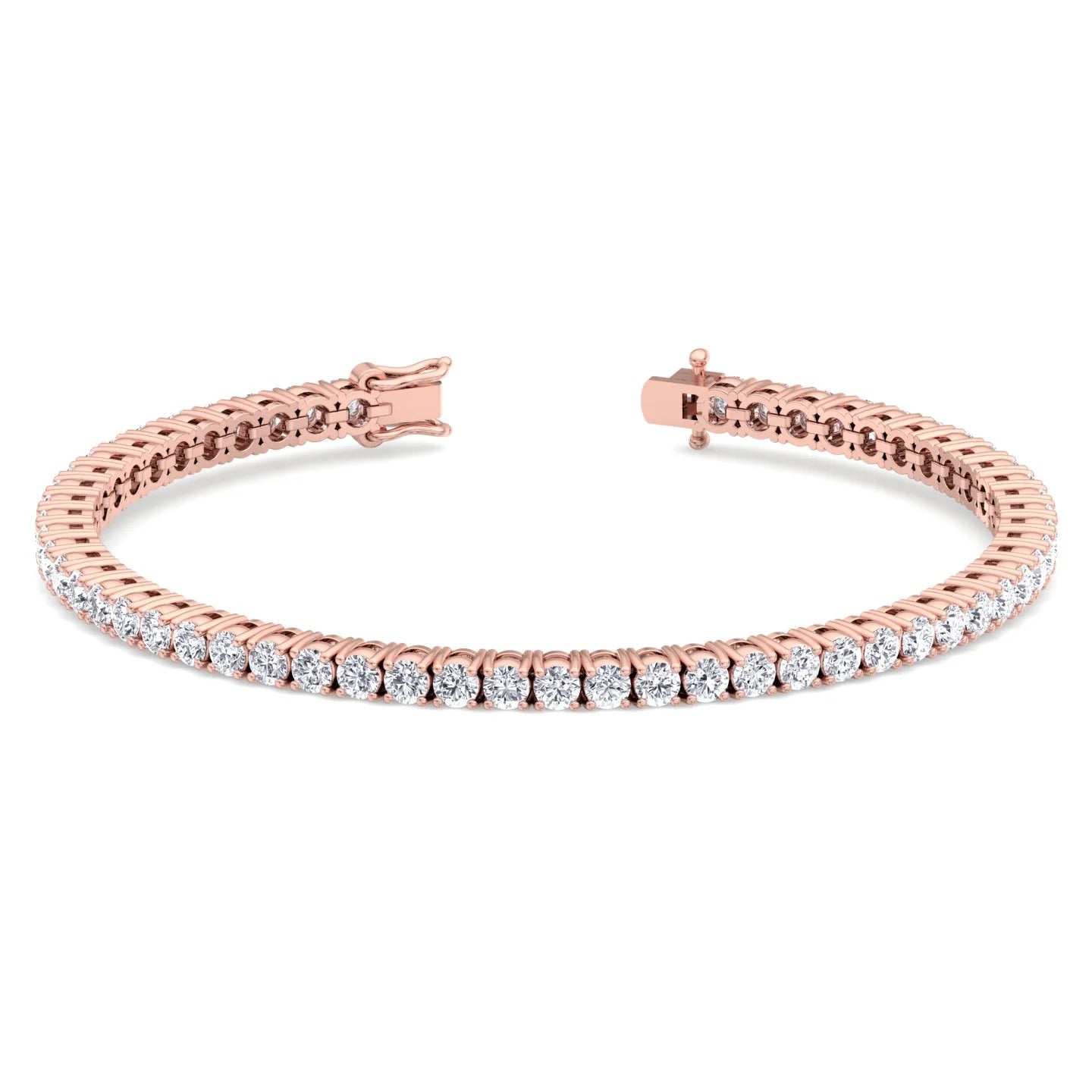 4 Prong Natural Diamond Tennis Bracelet 18k