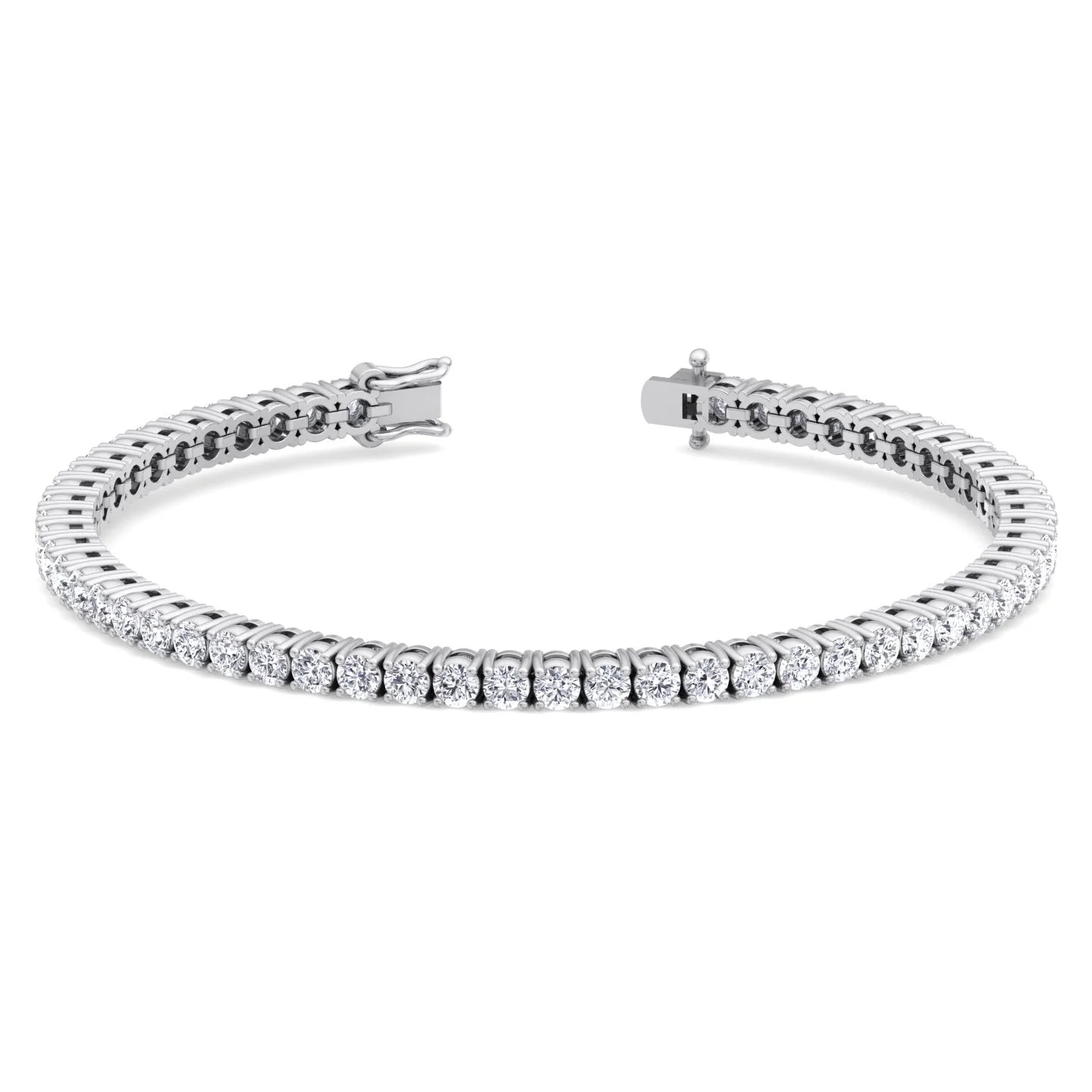 4 Prong Natural Diamond Tennis Bracelet 18k