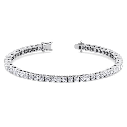 4 Prong Natural Diamond Tennis Bracelet 18k