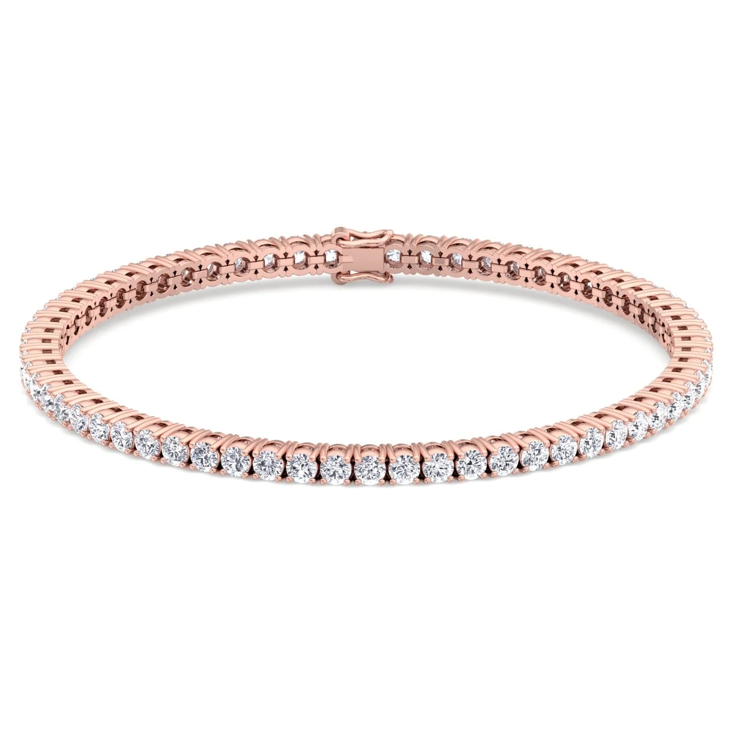 4 Prong Natural Diamond Tennis Bracelet 18k