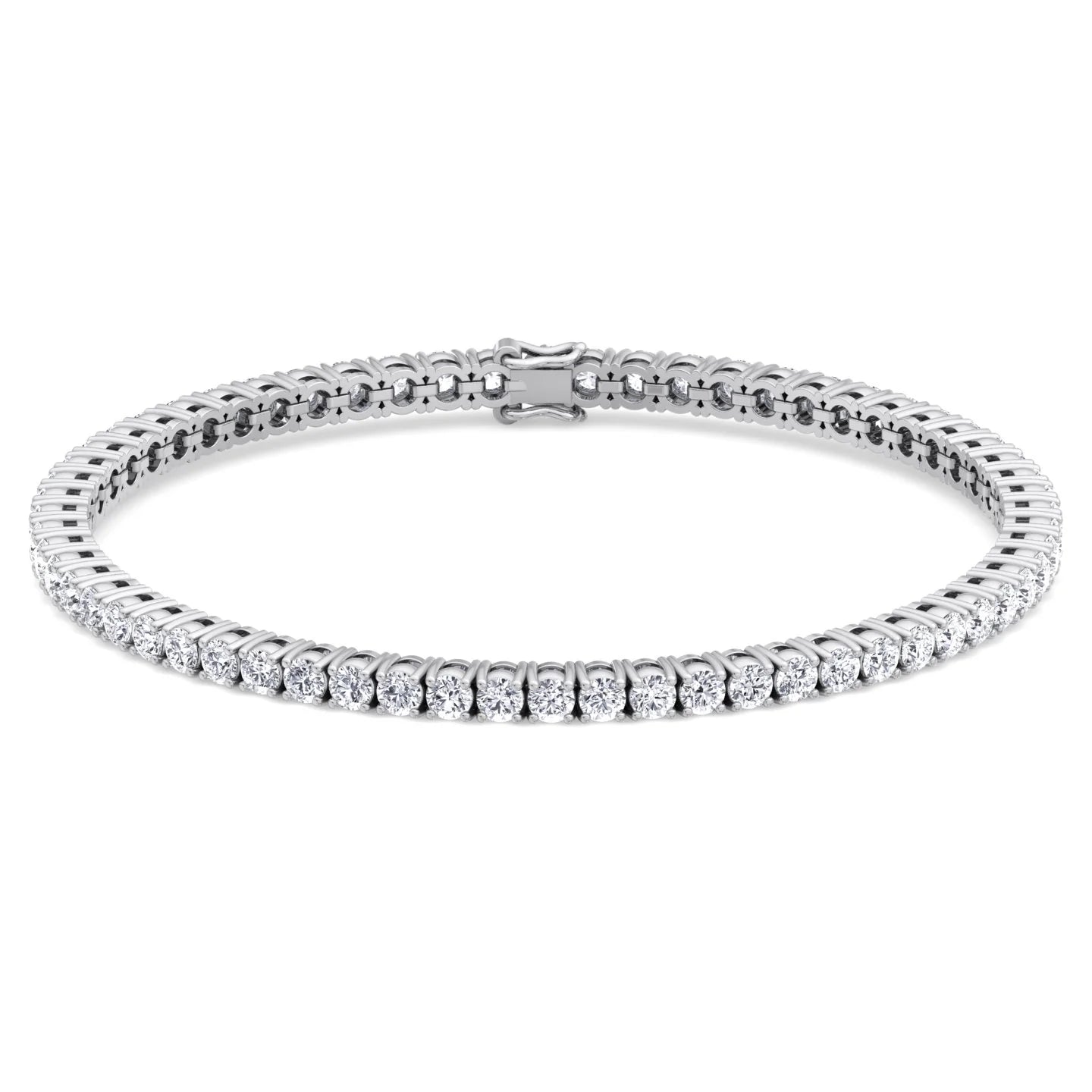 4 Prong Natural Diamond Tennis Bracelet 18k