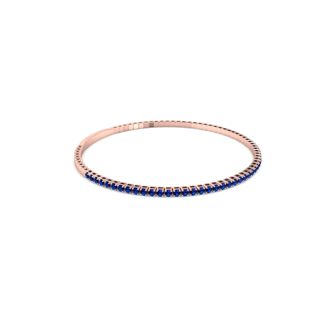 Flexible Natural Blue Sapphire Bangle