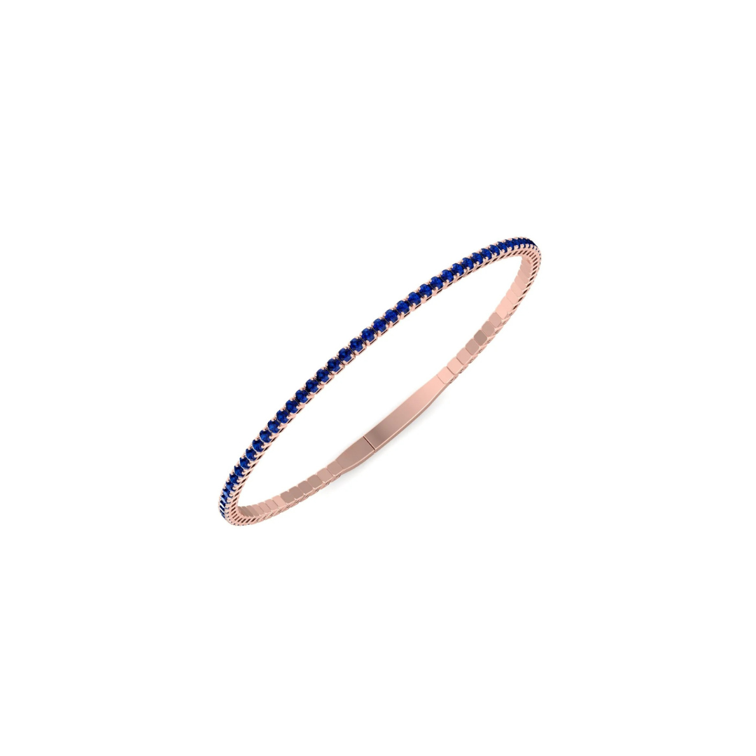 Flexible Natural Blue Sapphire Bangle