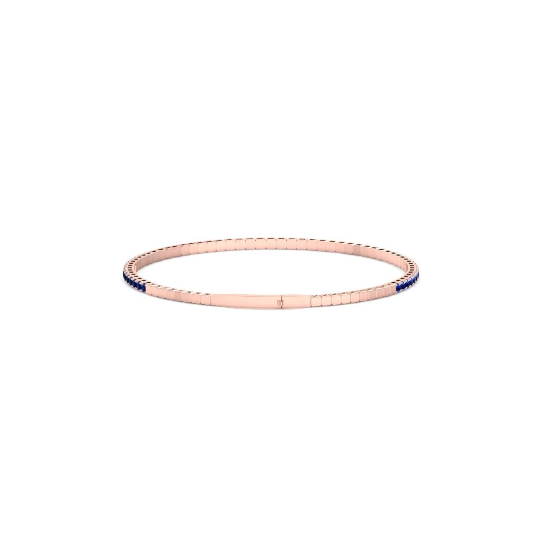 Flexible Natural Blue Sapphire Bangle