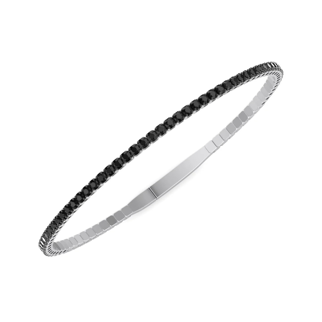 Flexible Natural Black Diamond Bangle