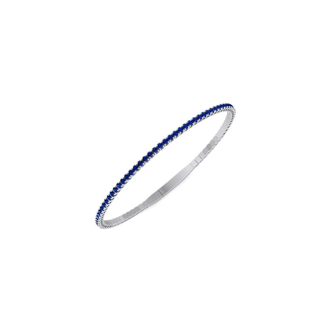 Flexible Natural Blue Sapphire Bangle