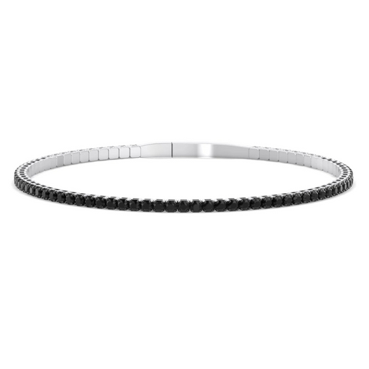Flexible Natural Black Diamond Bangle