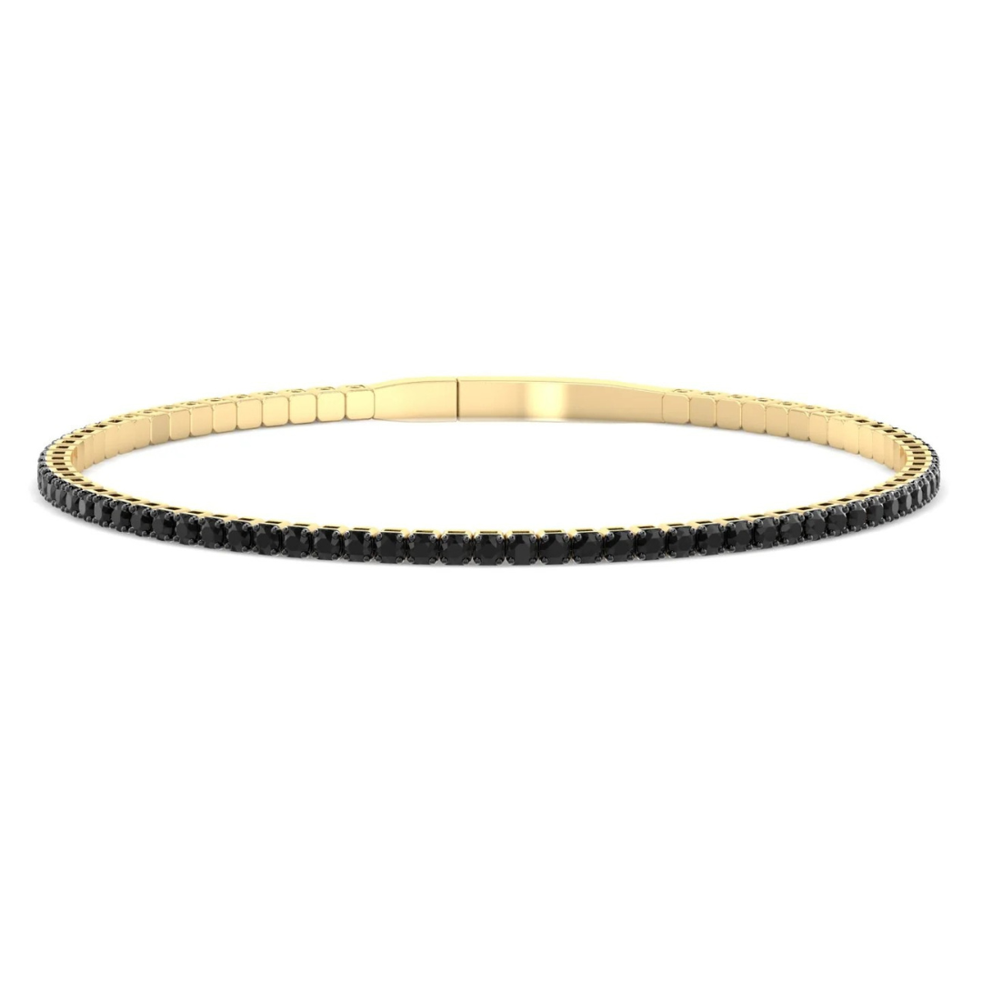 Flexible Natural Black Diamond Bangle