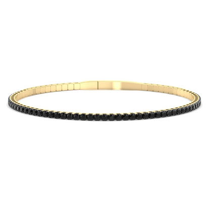 Flexible Natural Black Diamond Bangle