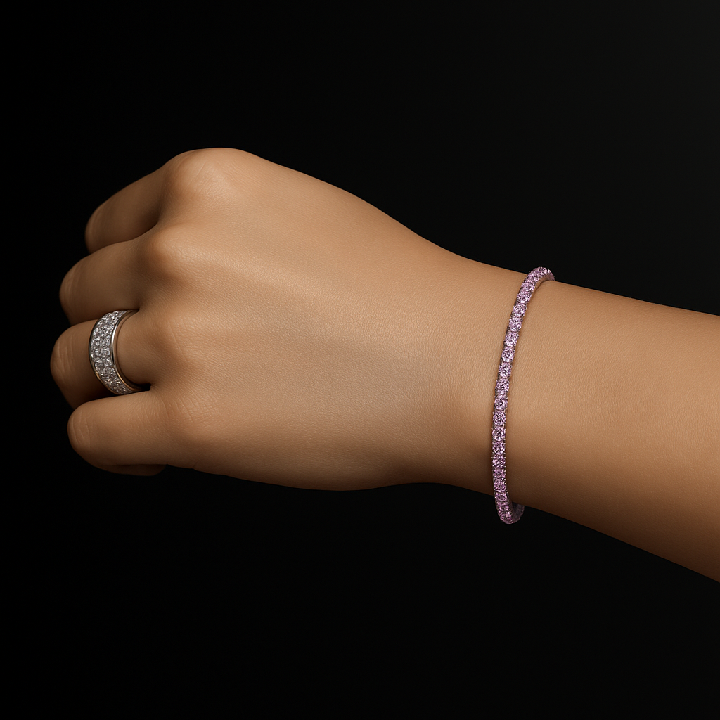Flexible Natural Pink Sapphire Bangle
