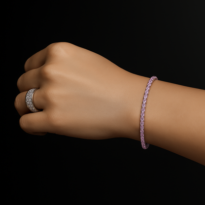 Flexible Natural Pink Sapphire Bangle