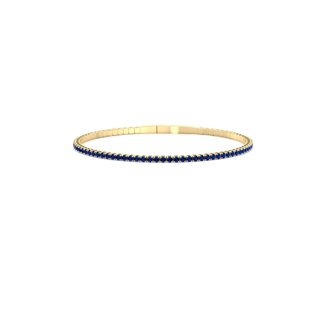 Flexible Natural Blue Sapphire Bangle