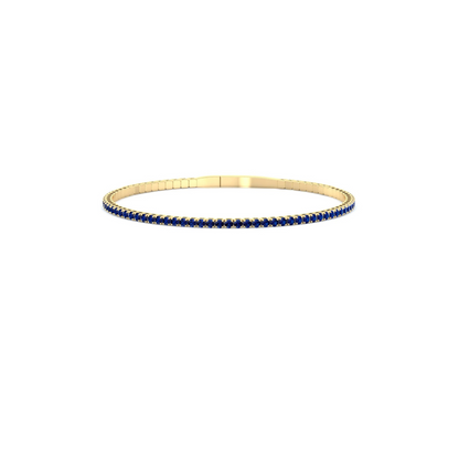 Flexible Natural Blue Sapphire Bangle