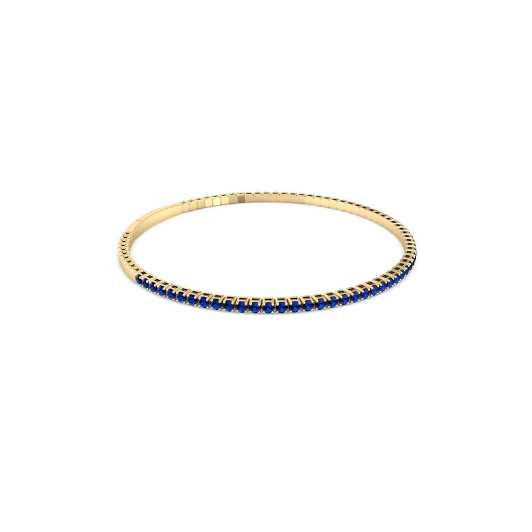 Flexible Natural Blue Sapphire Bangle