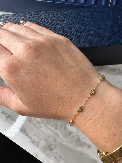 Natural Diamonds by the Yard Bracelet 18K