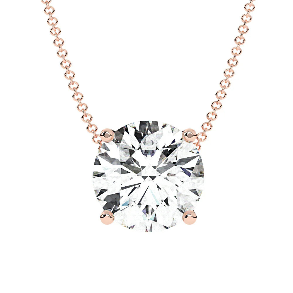 Classic Round Natural Diamond Pendant 18k gold