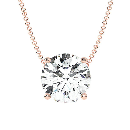 Classic Round Natural Diamond Pendant 18k gold
