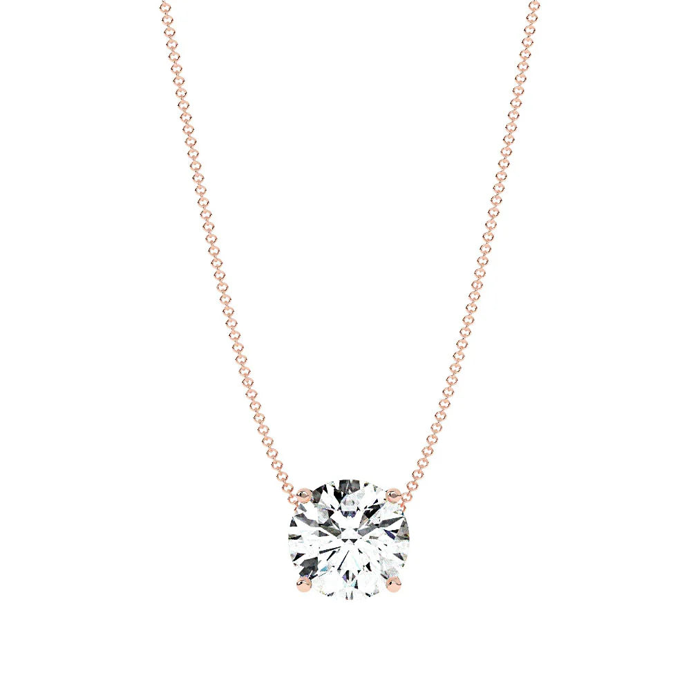 Classic Round Natural Diamond Pendant 18k gold