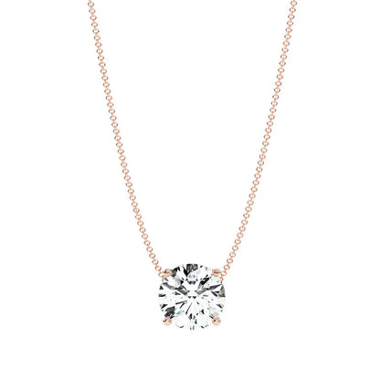 Classic Round Natural Diamond Pendant 18k gold