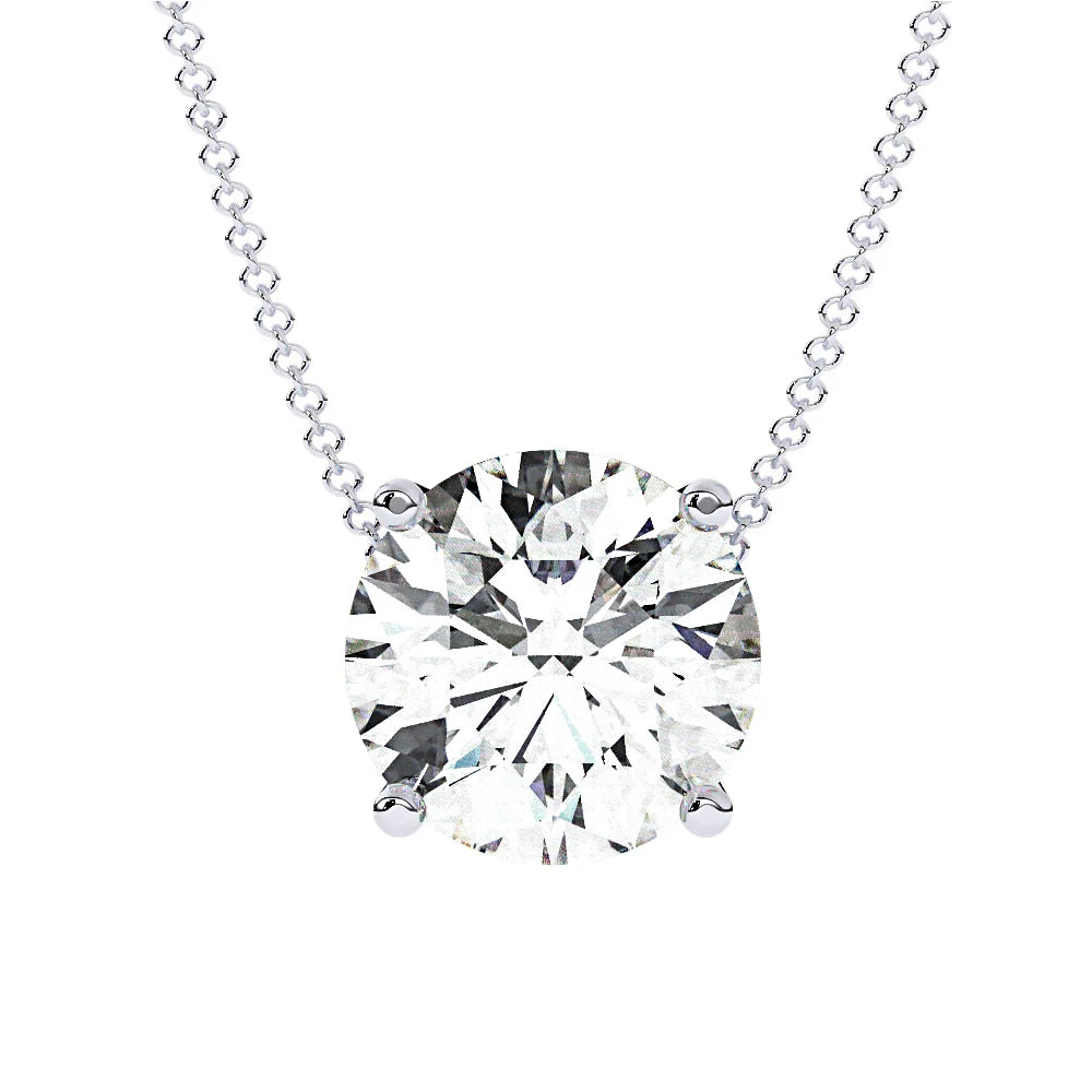 Classic Round Natural Diamond Pendant 18k gold