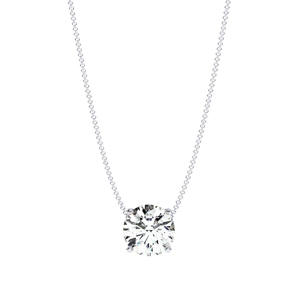 Classic Round Natural Diamond Pendant 18k gold