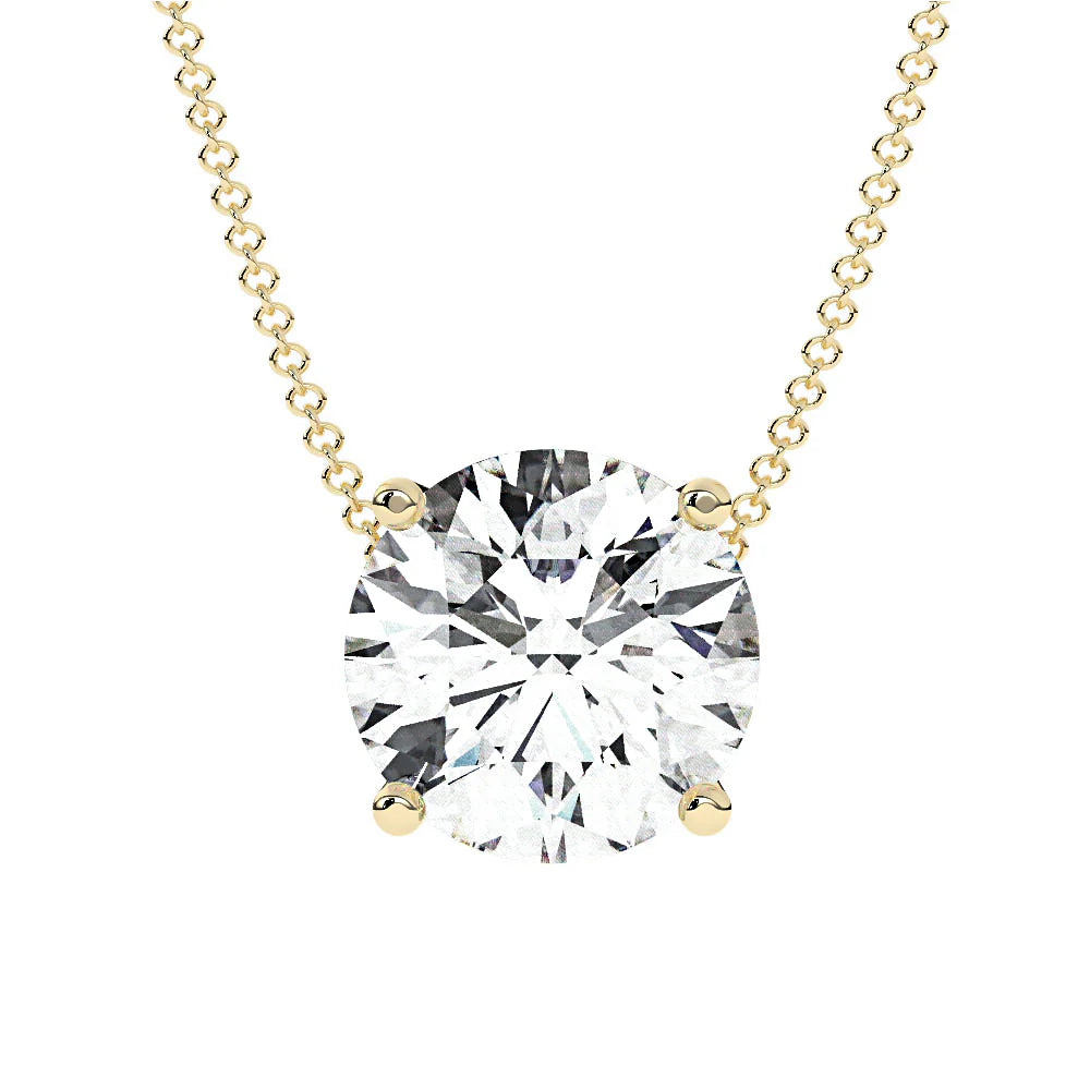 Classic Round Natural Diamond Pendant 18k gold