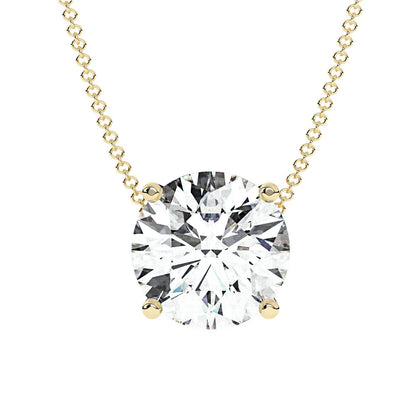 Classic Round Natural Diamond Pendant 18k gold