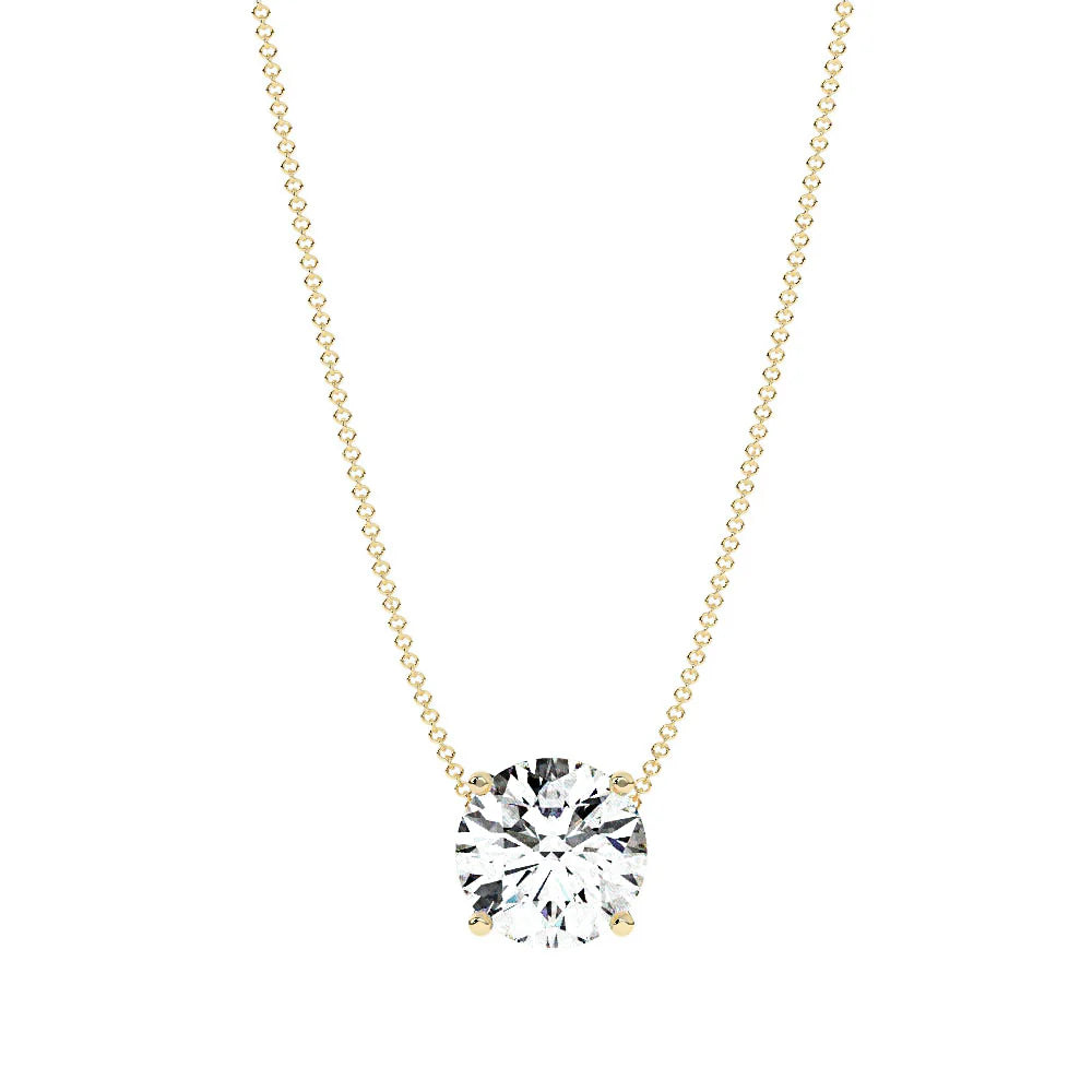 Classic Round Natural Diamond Pendant 18k gold