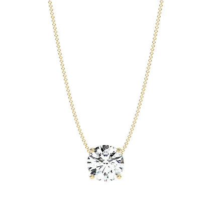Classic Round Natural Diamond Pendant 18k gold
