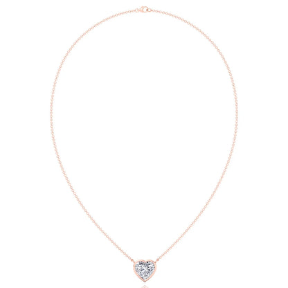 Heart Shape Natural Diamond Bezel Set Pendant
