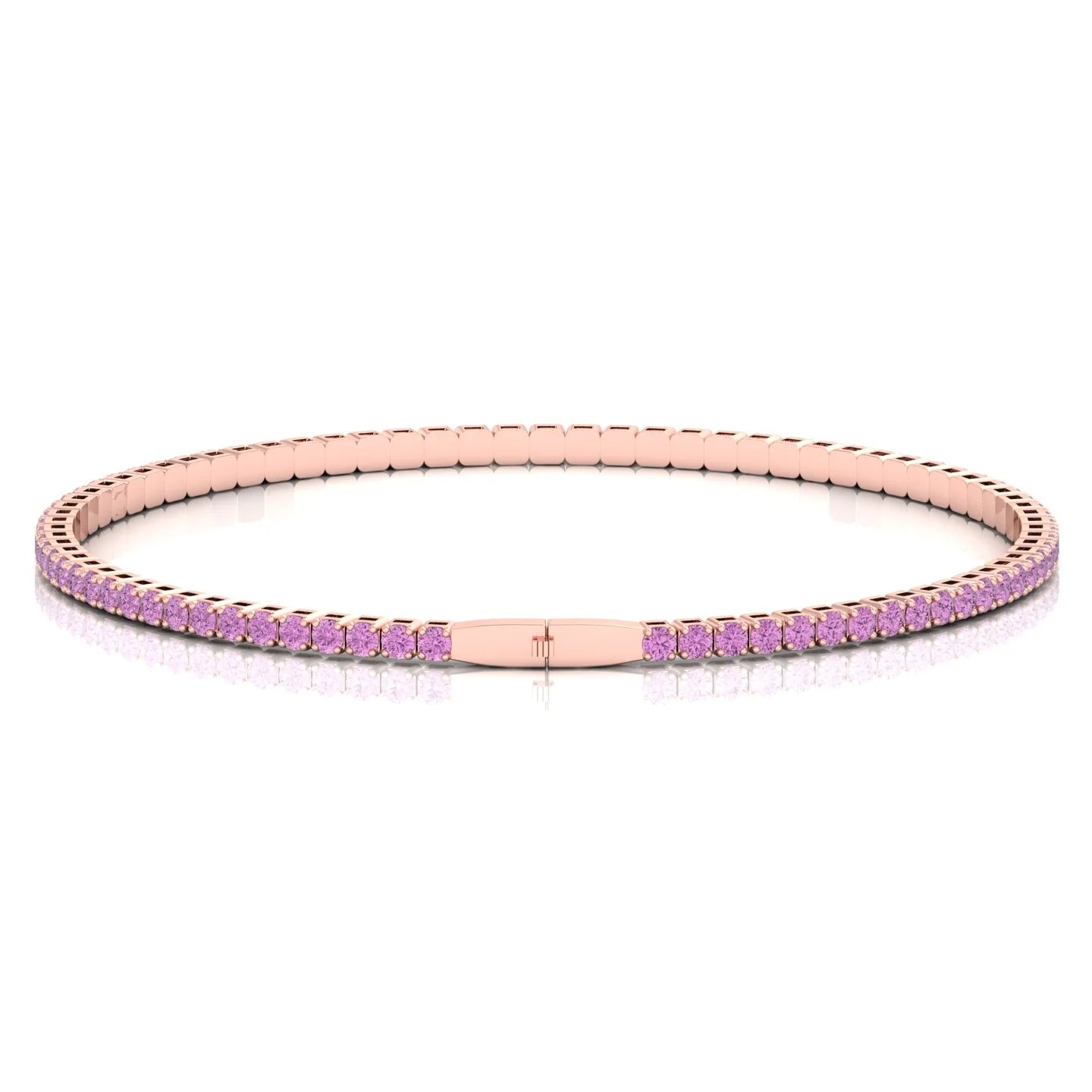 Flexible Natural Pink Sapphire Bangle