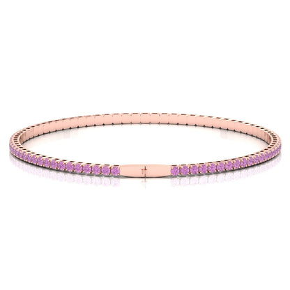 Flexible Natural Pink Sapphire Bangle