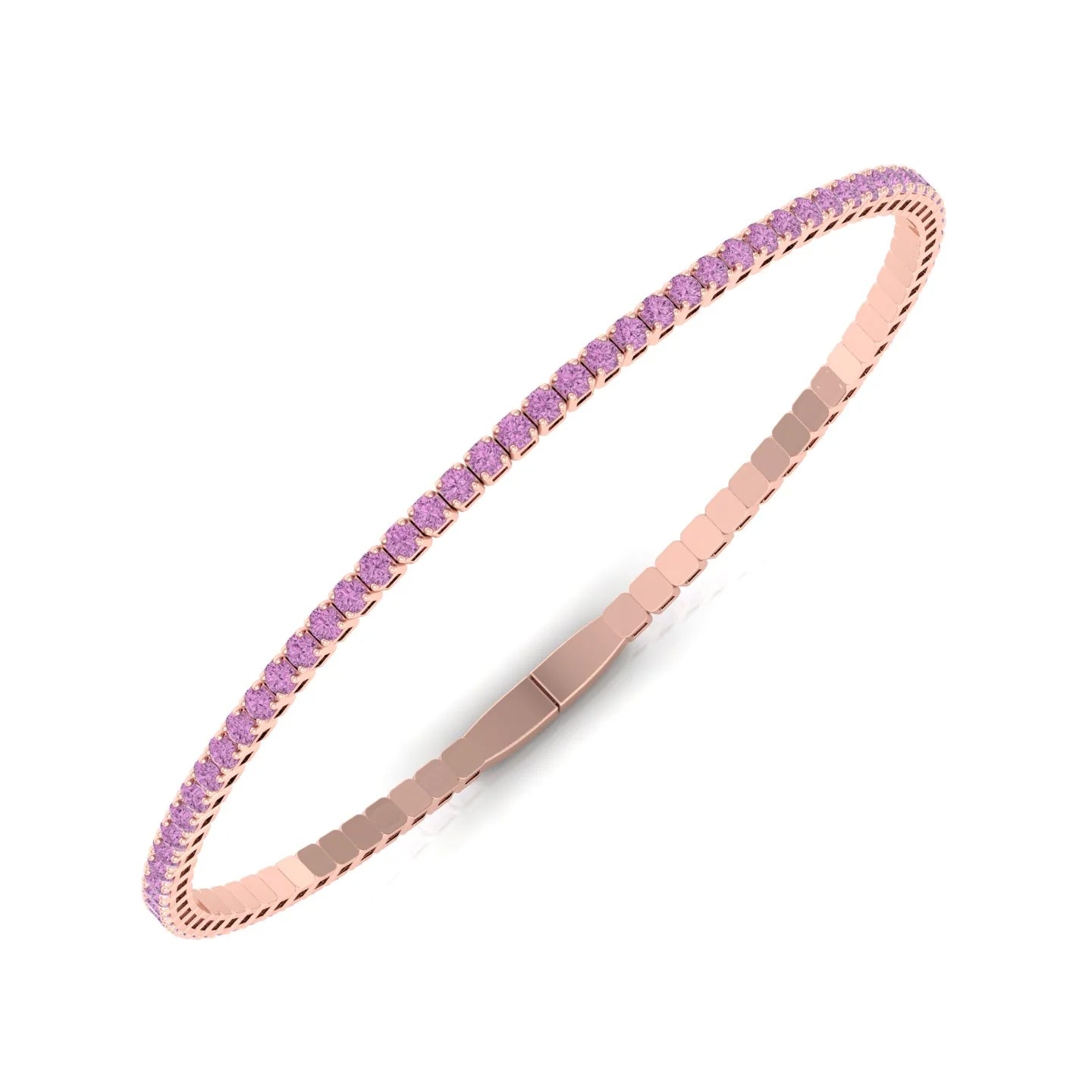 Flexible Natural Pink Sapphire Bangle