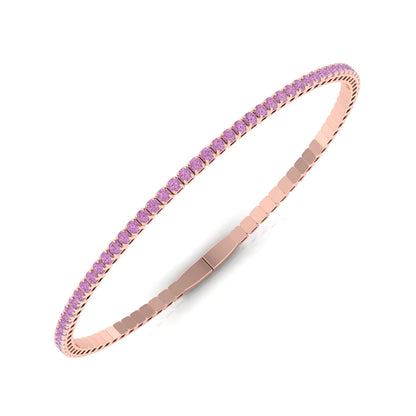 Flexible Natural Pink Sapphire Bangle