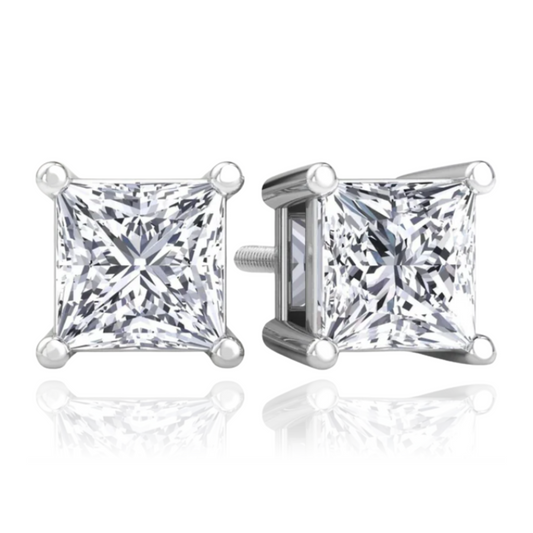 Princess Cut Diamond Studs
