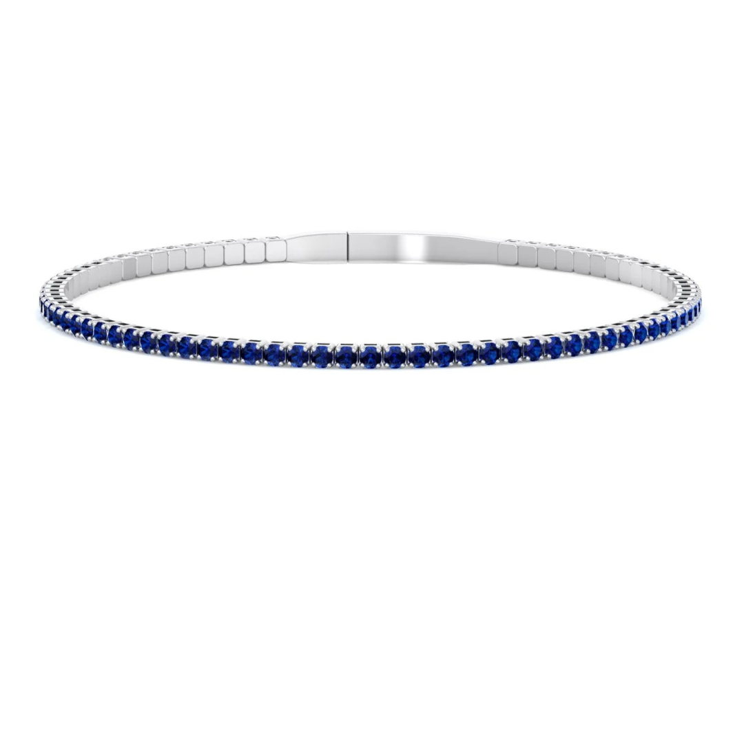 Flexible Natural Blue Sapphire Bangle