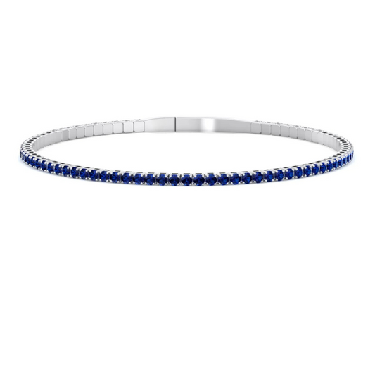 Flexible Natural Blue Sapphire Bangle