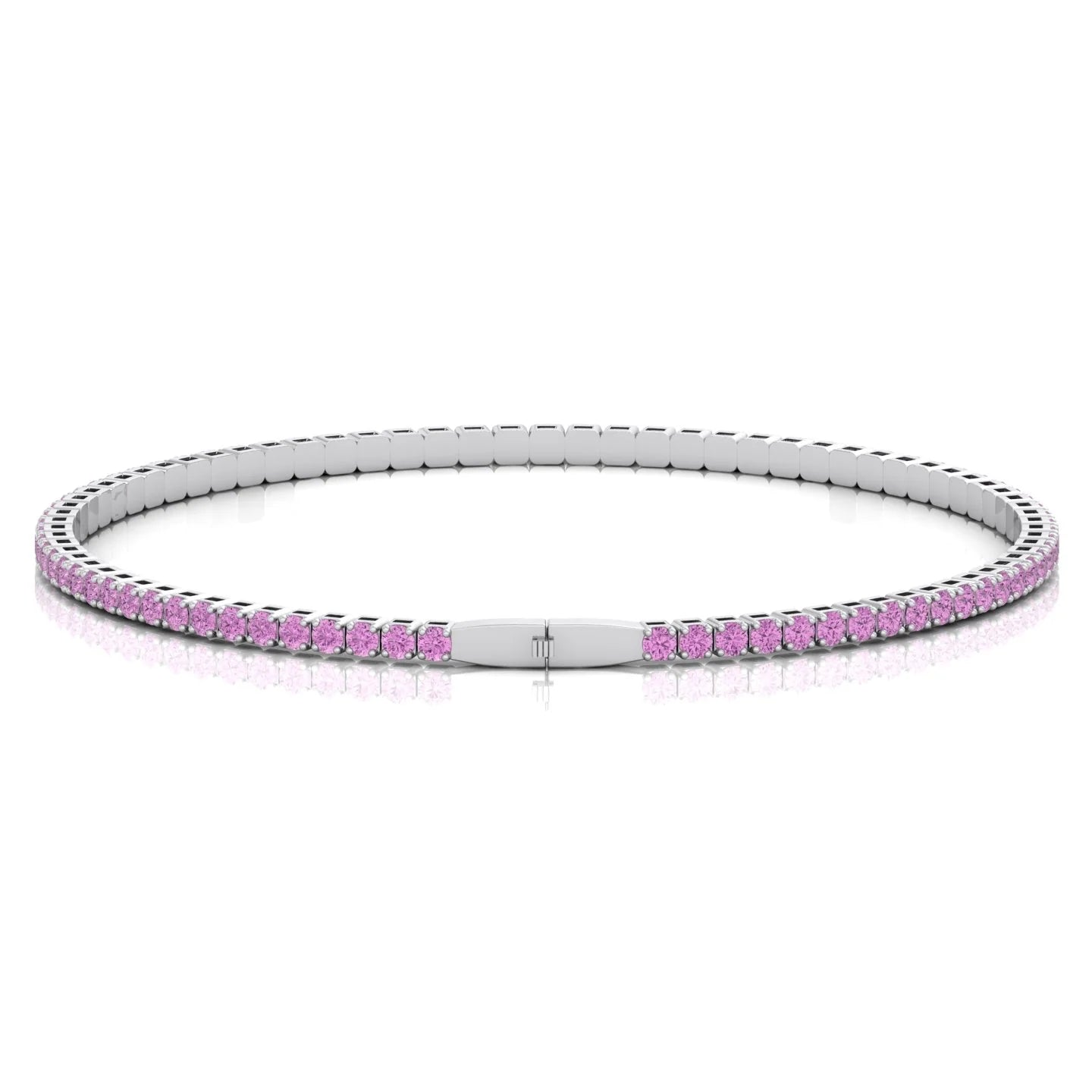 Flexible Natural Pink Sapphire Bangle