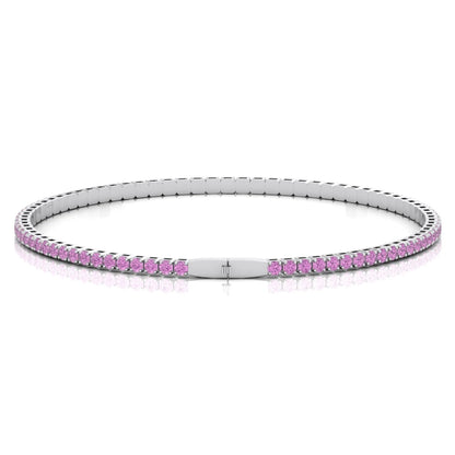 Flexible Natural Pink Sapphire Bangle