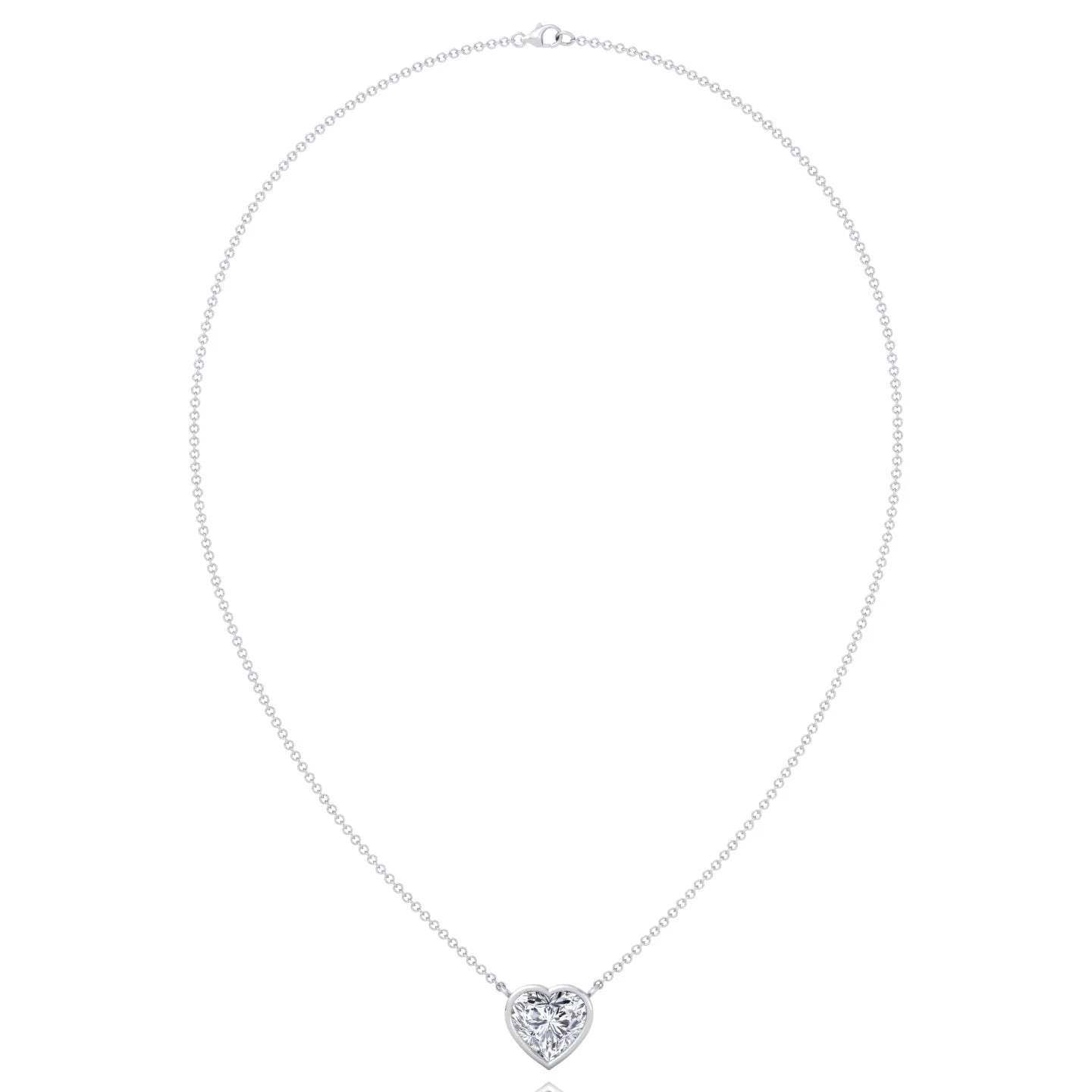 Heart Shape Natural Diamond Bezel Set Pendant