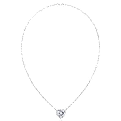 Heart Shape Natural Diamond Bezel Set Pendant