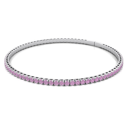 Flexible Natural Pink Sapphire Bangle